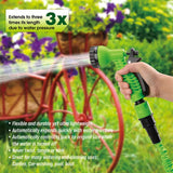 25FT Water Garden Hose Flexible Expandable Pipe Car Wash W/ Spray Nozzle Gun - Low Angle