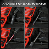 SWANLAKE 74Pcs Magnetic Nut Driver Set Impact Drill Socket Adapter Power Bit - Rear View