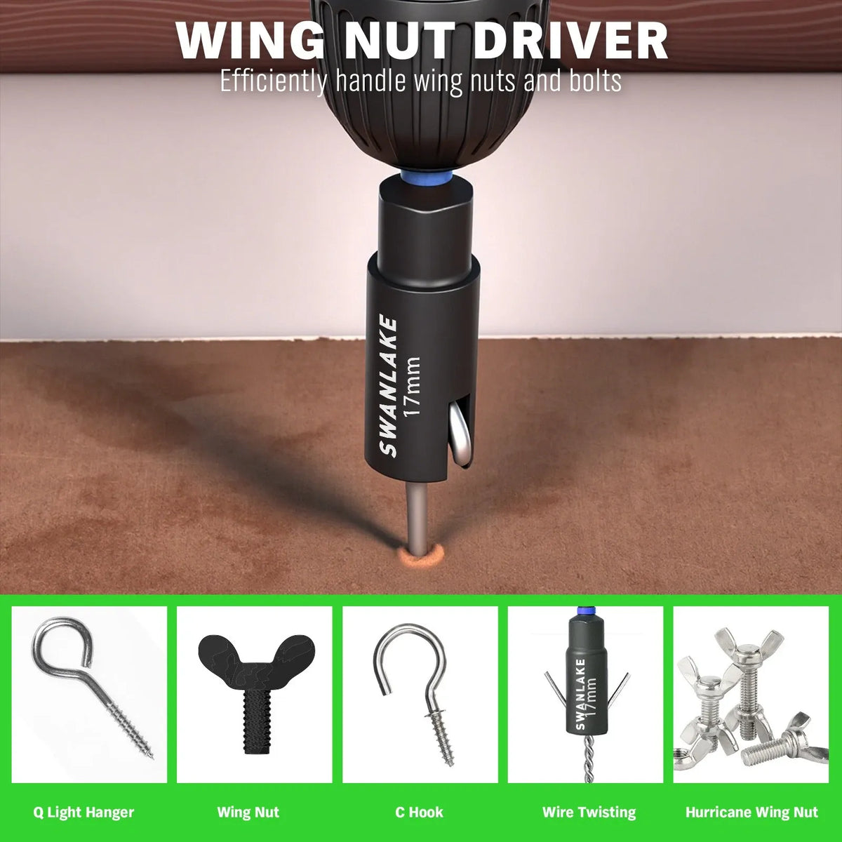 SWANLAKE 41Pcs 1/4" Magnetic Nut Driver Set SAE Metric Adapter Kit with Case