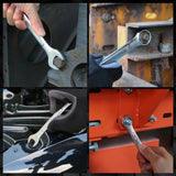 Swanlake 19Pc Stubby Spanner Set Metric 6-24mm Crv 12 Point Open End with Pouch - Low Angle
