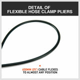 Long Hose Clamp Pliers 24 Flexible Extension Wire Oil Fuel Hose Clip Remove - Low Angle