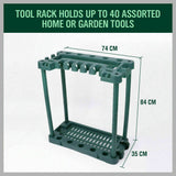 Rolling Garden Tools Storage Rack Long Short Handles Organizer Holders Fits 40 - Top-Down View