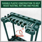 Rolling Garden Tools Storage Rack Long Short Handles Organizer Holders Fits 40 - Rear View