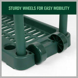 Rolling Garden Tools Storage Rack Long Short Handles Organizer Holders Fits 40 - Close-Up Angle
