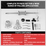 Slide Hammer Tool Kit Dent Puller Wrench Adapter Axle Bearing Hub Auto Repair - Top-Down View