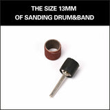51Pc Sanding Bands Drum Sleeve Set 120 Grits Mandrel Dremel Rotary Kit 3mm Shank - Top-Down View