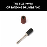 51Pc Sanding Bands Drum Sleeve Set 120 Grits Mandrel Dremel Rotary Kit 3mm Shank - Rear View