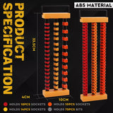 2-Pack Socket Rail & Bit Holder 1/4 3/8 1/2 Drive Portable ABS Socket Organizer - Top-Down View