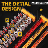 2-Pack Socket Rail & Bit Holder 1/4 3/8 1/2 Drive Portable ABS Socket Organizer - 45-Degree Angle