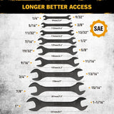 ELEAD 19Pcs 3mm Super Thin Wrench Set SAE Metric Chrome Vanadium Steel Tools - Side View