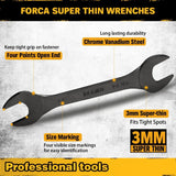 ELEAD 19Pcs 3mm Super Thin Wrench Set SAE Metric Chrome Vanadium Steel Tools - 45-Degree Angle