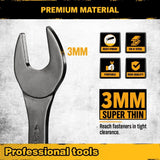 ELEAD 19Pcs 3mm Super Thin Wrench Set SAE Metric Chrome Vanadium Steel Tools - Rear View