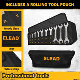 ELEAD 19Pcs 3mm Super Thin Wrench Set SAE Metric Chrome Vanadium Steel Tools - Low Angle