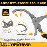Adjustable Oil Filter Wrench Set - 9 & 12 Pliers for Cars, Trucks, Motorcycles - Durable Carbon Steel, Ergonomic Grip, Easy Access Design