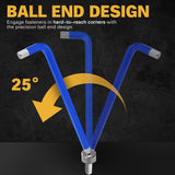 ELEAD 13Pc Extra Large Hex Key Set Long Allen Key Wrench Ball End Metric 2-19mm - Close-Up Angle