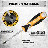 6-Piece Magnetic Screwdriver Set with Non-Slip Handles - Phillips & Slotted, Chromium Molybdenum Steel