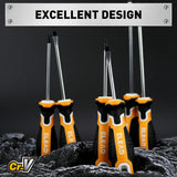 6-Piece Magnetic Screwdriver Set with Non-Slip Handles - Phillips & Slotted, Chromium Molybdenum Steel - Low Angle