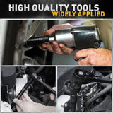 ELEAD 50Pcs 3/8'' Drive Impact Socket Set Deep Socket Metric Ratchet Adapter - Rear View