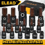 ELEAD 16Pc Metric Hex Bit Socket Set Allen Socket S2 Steel Socket Adapter