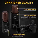 ELEAD 16Pc Metric Hex Bit Socket Set Allen Socket S2 Steel Socket Adapter - 45-Degree Angle