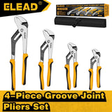 ELEAD 4Pcs Groove Joint Pliers Set Adjustable Water Pump Pliers with Tool Bag