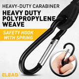ELEAD 28PCS Bungee Cord Set Carabiner Hooks Assorted Sizes Heavy Duty Tie Down - Side View