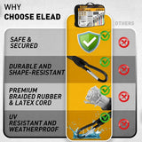 ELEAD 28PCS Bungee Cord Set Carabiner Hooks Assorted Sizes Heavy Duty Tie Down - Rear View