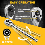 8-Piece 3/8" Drive Magnetic Swivel Spark Plug Socket Set Spark Plug Removal Tool