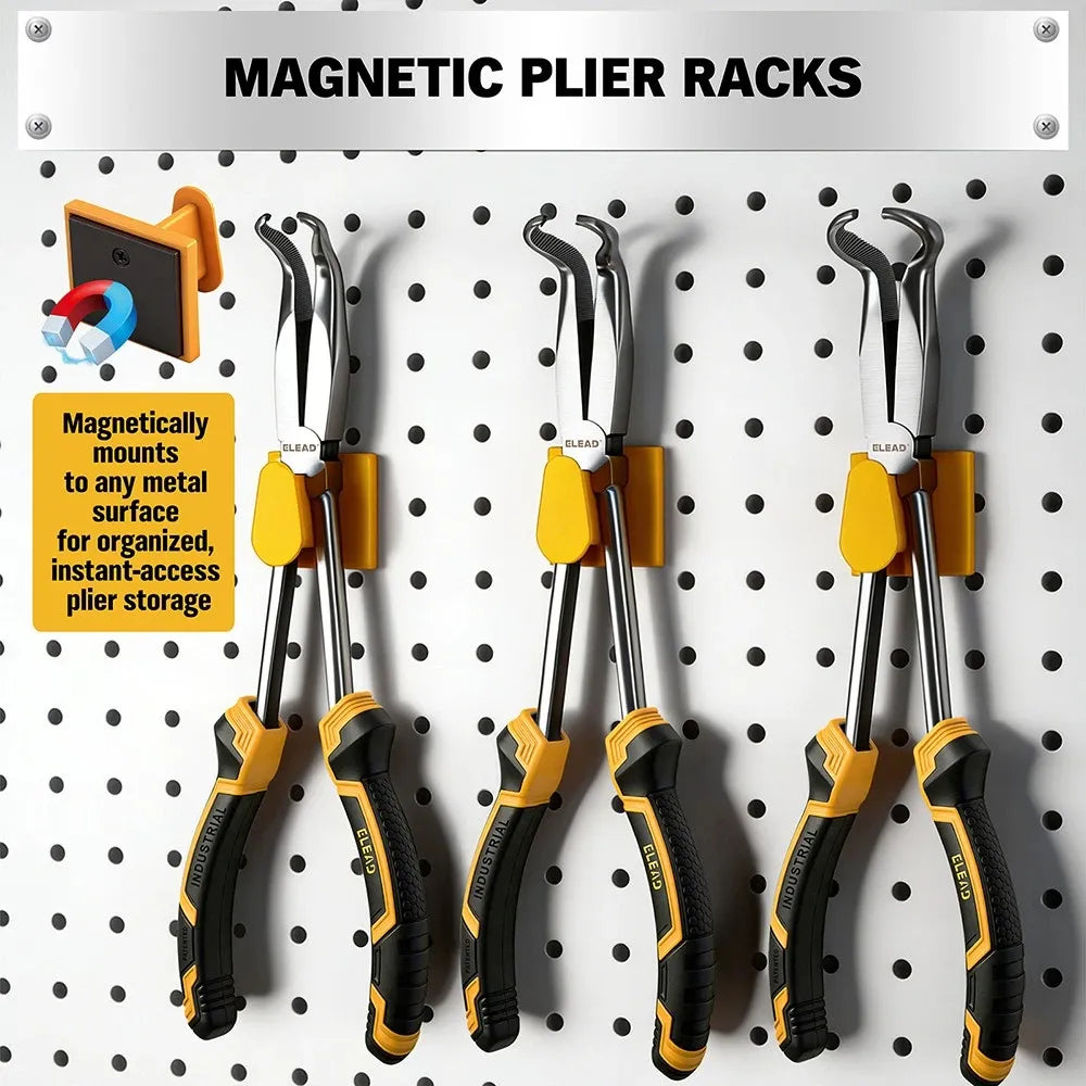 ELEAD 3PCS 11" Hose Gripper Pliers Long Reach Spark Plug Boot w/ Magnetic Racks