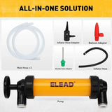 ELEAD Fuel Siphon Pump Oil Liquid Transfer Hand Pump Hose Kit Gas Air Manual - Front View