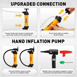 ELEAD Fuel Siphon Pump Oil Liquid Transfer Hand Pump Hose Kit Gas Air Manual - 45-Degree Angle