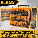 ELEAD 58Pc Magnetic Impact Nut Driver Set SAE Metric CR-V Socket Adapter w/case