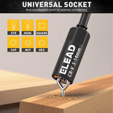 ELEAD 58Pc Magnetic Impact Nut Driver Set SAE Metric CR-V Socket Adapter w/case - Rear View