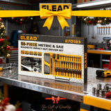 ELEAD 58Pc Magnetic Impact Nut Driver Set SAE Metric CR-V Socket Adapter w/case - Extra Image