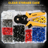 ELEAD 2180PCS Ferrule Crimping Tool Kit Wire Ferrules Ratchet Crimper AWG 23-7 - Front View