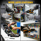 200-PIece Ratchet Wire Crimping Tool Kit Ferrule Terminal Crimper Pliers 5 Jaws - Close-Up Angle
