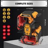 14Pcs T-handle Allen Wrench Set Metric & SAE Portable Hex Key Long Arm Allen Key - Rear View