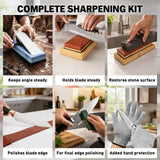 Elead 10pcs Knife Sharpening Stone Kit 400/1000 3000/8000 Grit Whetstone Set - Rear View
