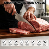 ELEAD 12pcs Knife Sharpening Kit 400/1000 3000/8000 Grit Whetstone Bamboo Base - Close-Up Angle