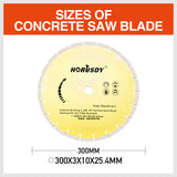 300mm/12 Concrete Saw Blade Masonry Cutting Disc Circular Diamond Stone Cutter - Rear View