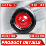16 Wheelbarrow Trolley Wheel 4.80 4.00-8 Pneumatic Tyre 25.4mm Bore Tire Steel - Top-Down View