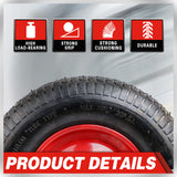 16 Wheelbarrow Trolley Wheel 4.80 4.00-8 Pneumatic Tyre 25.4mm Bore Tire Steel - Rear View