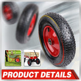 16 Wheelbarrow Trolley Wheel 4.80 4.00-8 Pneumatic Tyre 25.4mm Bore Tire Steel - Close-Up Angle