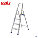 4 Step Ladder Multi Purpose Foldable Folding Aluminium Home Office Shop - Front View