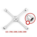 14 Wheel Brace Spanner 4-way Cross Wrench Car Tyre Nut 17 19 21 23mm Socket