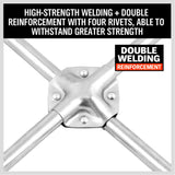 14 Wheel Brace Spanner 4-way Cross Wrench Car Tyre Nut 17 19 21 23mm Socket - Top-Down View