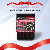 SEDY 4Pc Flare Nut Wrench Set Offset End Spanner Metric CR-V Steel Storage Pouch - Extra Image