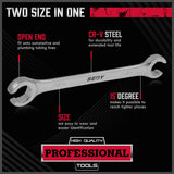SEDY 4Pc Flare Nut Spanner Set SAE Brake Line Wrench Offset Head Organizer Pouch - Rear View