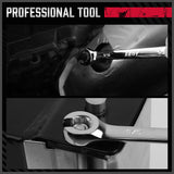 SEDY 4Pc Flare Nut Spanner Set SAE Brake Line Wrench Offset Head Organizer Pouch - Extra Image