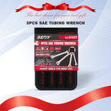 SEDY 4Pc Flare Nut Spanner Set SAE Brake Line Wrench Offset Head Organizer Pouch - Extra Image